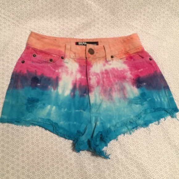 BDG UO Tie Die shorts High Waisted Cheeky - Picture 2 of 4